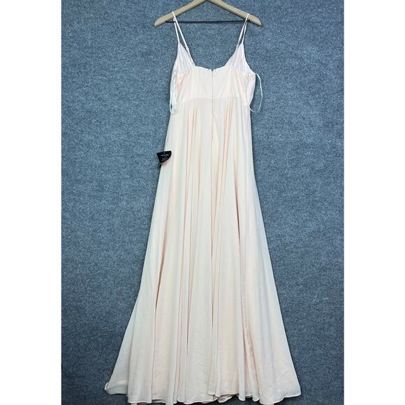 NEW Lulus Size M All About Love Blush Pink Maxi Dress V Neck - Picture 2 of 8